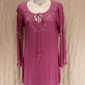 Purple Tunic By Ananda Fashion, 100% Viscose Size Lg woman's